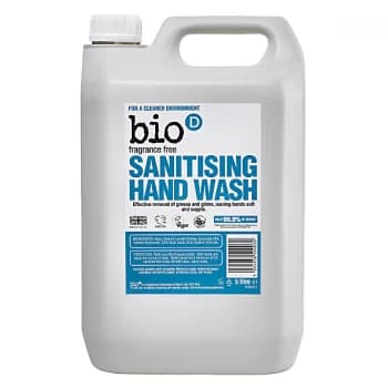 Bio-D Sanitising Fragrance Free Hand Wash Refill - 5L (Fragrance Free)