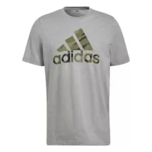 adidas Essentials Single Jersey Camo Print T-Shirt Mens - Grey