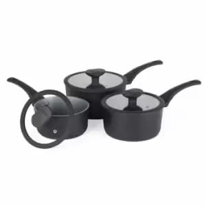 Russell Hobbs RH02131EU7 Crystaltech Graphite Non-stick 3 Piece Saucepan Set With Glass Lids