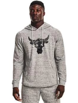 Under Armour Training Project Rock Terry Hoodie - Grey/Black, White/Black Size M Men