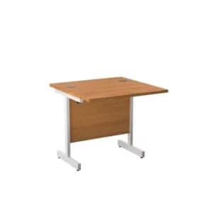 800 X 600 Single Upright Rectangular Desk Nova Oak-White