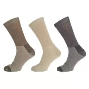 Mens Ultra Tuff Work Socks (3 Pairs) (6-11 UK) (Navy/Cream/Grey)