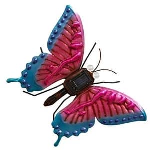Handmade Metal Butterfly Solar Light Wall Art (One Random Supplied)