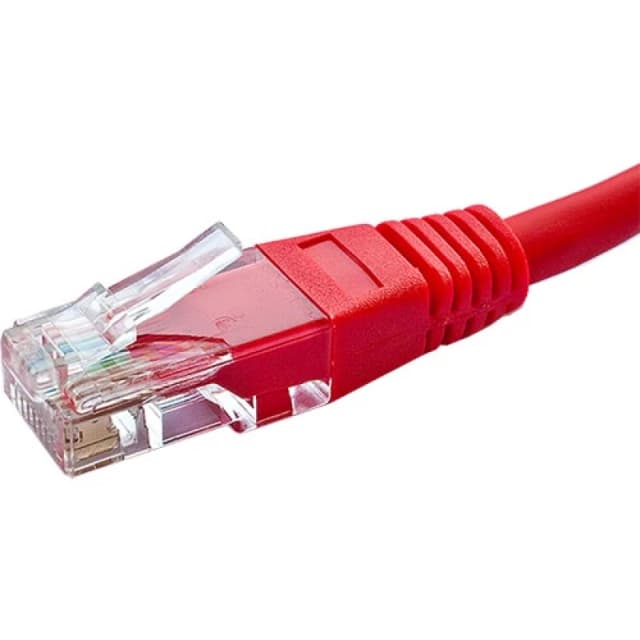 Cablenet 0.3m Cat5e RJ45 Red U/UTP PVC 24AWG Flush Moulded Booted Patc