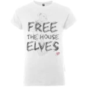Harry Potter Free The House Elves Womens White T-Shirt - L - White