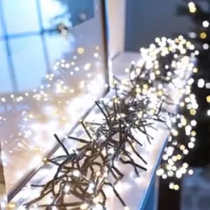 3000 LED Cluster Christmas Lights - 43.5m Indoor & Outdoor Garden Party Wedding Event Multi Function Timer Megabrights - Warm White / Cool White Mix