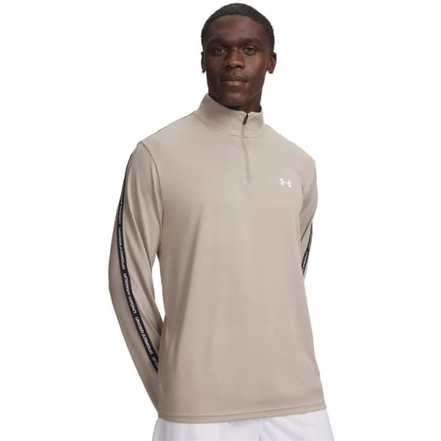 Under Armour Tech Zip Long Sleeve Mens Taupe/Blck/Whit male S