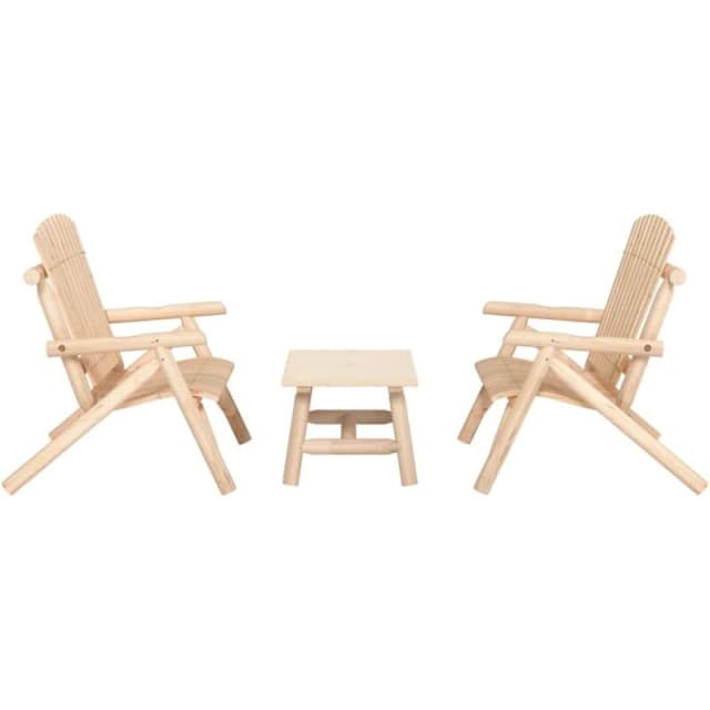 VIDAXL 3 Piece Garden Lounge Set Solid Wood Spruce Vidaxl 3185515
