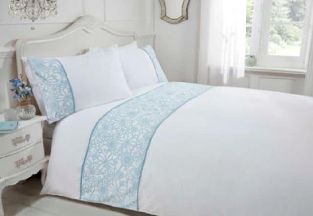 Rapport Home Butterfly Polycotton Duvet Cover Set With Pillowcase in Duck Egg Blue Size: Double Duck Egg Blue Unisex Double