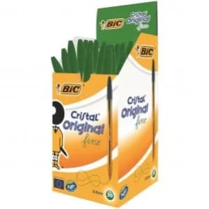 Ballpoint Pen Cristal Bic Fine Pack 50 Green 149476