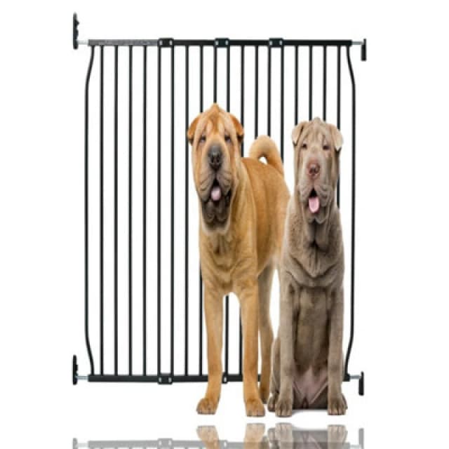 Bettacare Extra Tall Eco Screw Fit Pet Gate, Black, 110Cm - 120Cm, Extra Tall Gate 100Cm In Height, Screw Fitted Dog Gate