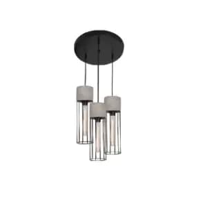 Ayios Ceiling Cluster Pendant 3 Light Concrete Steel