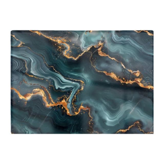 Warren Reed Designer Gold, Blue Marble Effect Chopping Board