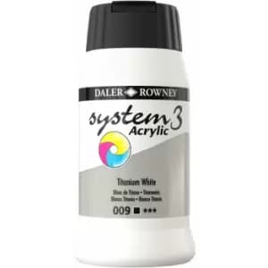 System 3 Acrylic Paint Titanium White (500ml) - Daler Rowney
