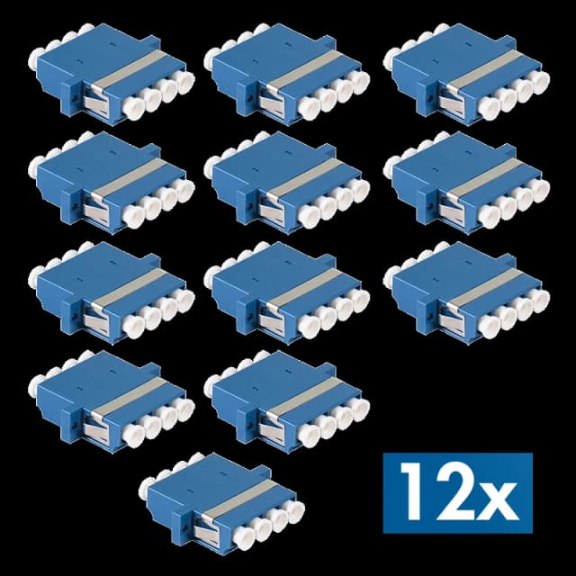 LogiLink Fiber Adapter LC Quad. 12 pieces. with flange. blue