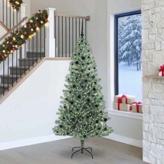 Vidaxl Artificial Christmas Tree Snow Flocked With LED Light 240 Cm