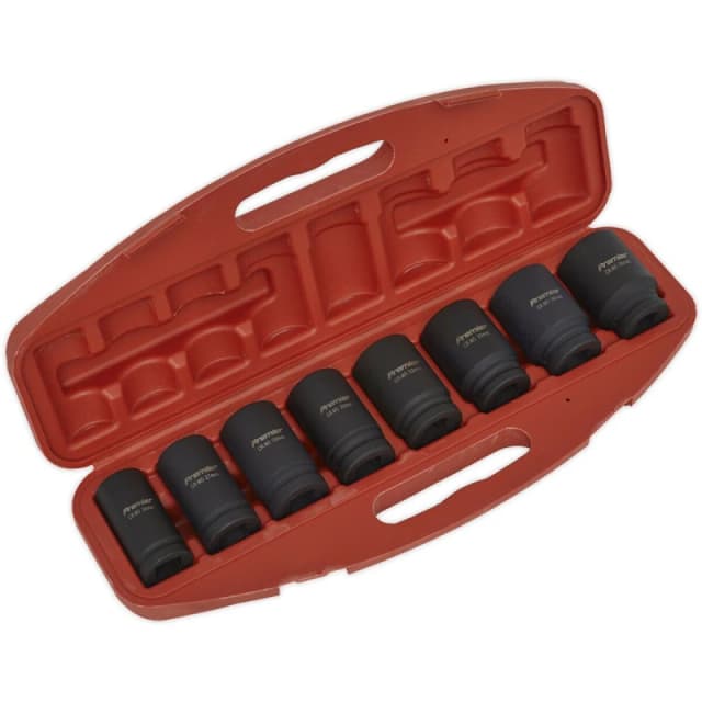 Loops 8pc DEEP Impact Socket Set - 3/4" Square Drive - Metric Air Wrench Storage Case Multi