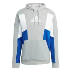 adidas Essentials Colorblock Hoodie Mens - Medium Grey Heather / Royal Bl