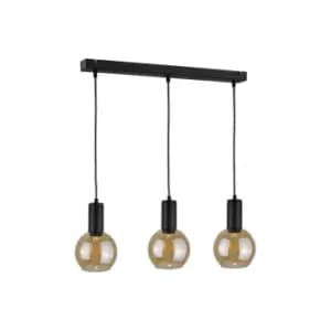 Jantar Bar Pendant Ceiling Light Black, 60cm, 3x E27