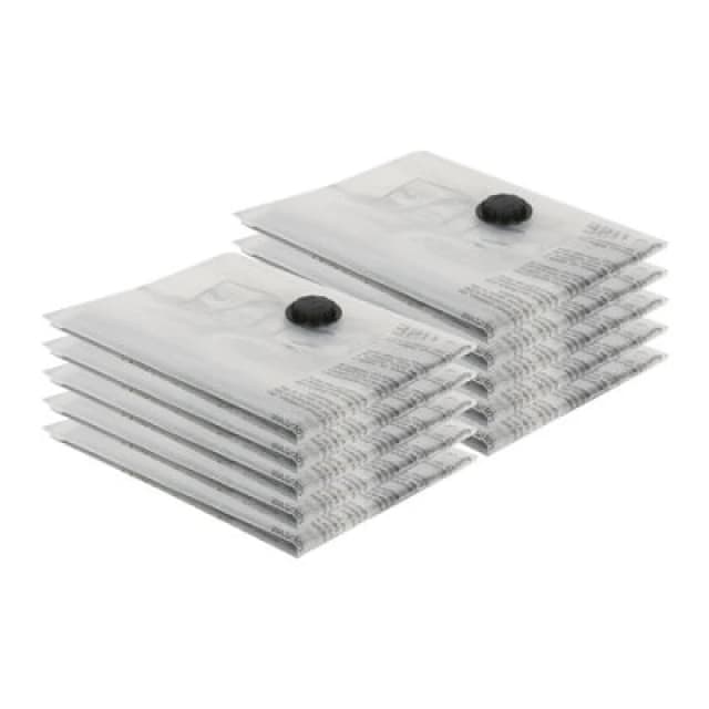 Harbour Housewares 10X Vacuum Storage Bags - L (60 X 80Cm) - Reusable Clothes Suction Space Saver Organiser Zip Lock Luggage Bag