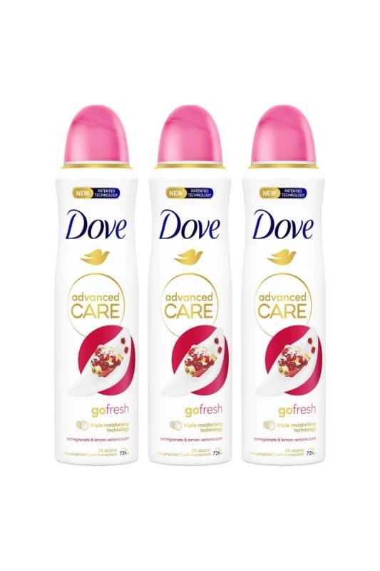 Dove 'Antiperspirant' Pomegranate & Lemon Deo for Women, 3x 150ml White