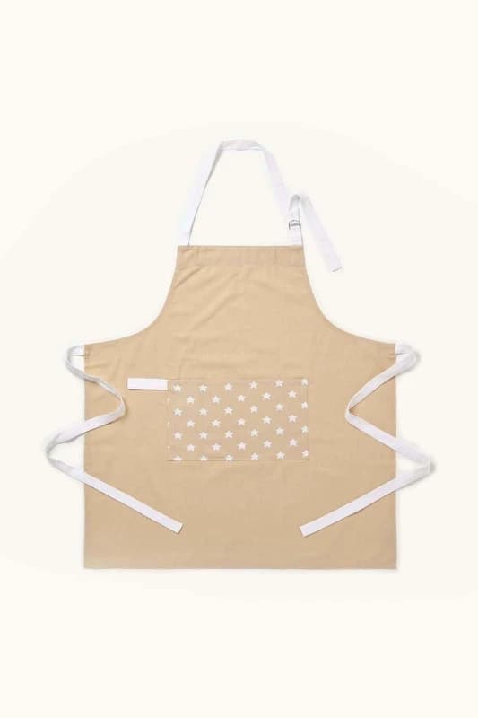 Homescapes Beige Stars Cotton Apron Beige