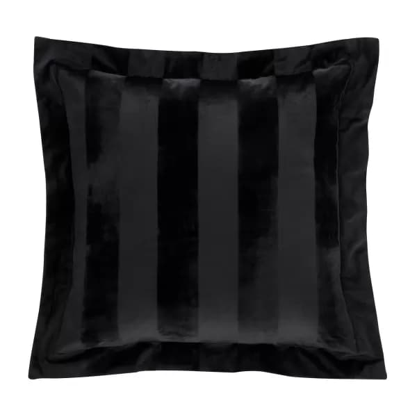 Style Sisters Velvet Stripe Cushion Black