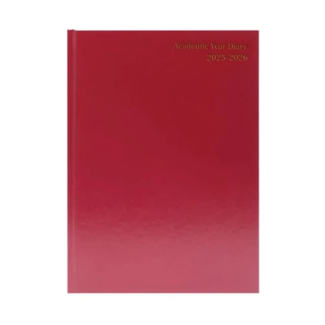 5 Star Academic Diary Week To View A5 Burgundy 2025-2026 KF3A5ABG25
