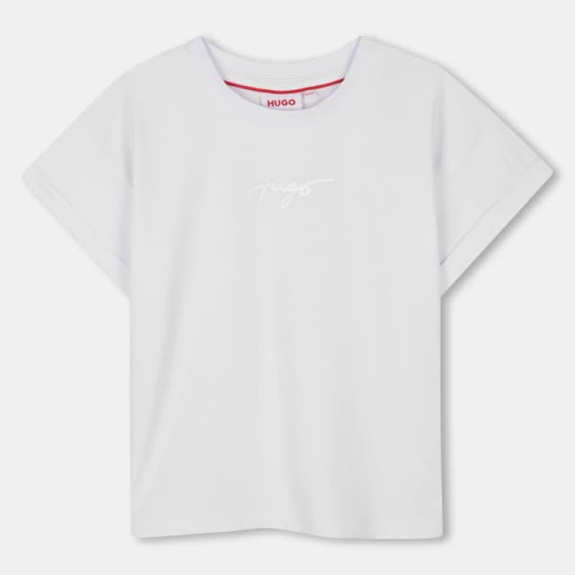 Hugo Kids Small Logo Cotton T-Shirt White 10P female 6Y