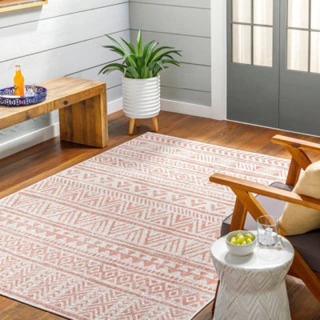 Livabliss In- & Outdoor Global Coral/pink Diksha Area Rug 200 X 275cm - Easy To Clean, Perfect For Patio, Balcony, Kitchen Or Dining Room