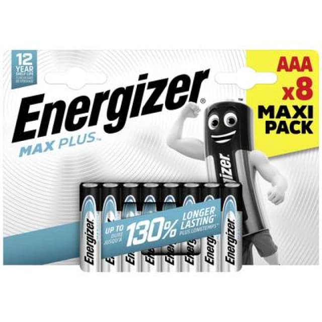 ENERGIZER Max Plus AAA Alkaline Batteries - Pack of 8 7638900437522