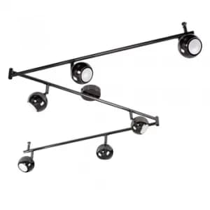 Retro Eyeball 6-Way Flexible Spotlight Bar in Black Chrome