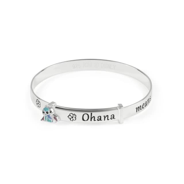 Disney Stitch Sterling Silver Ohana Baby Bangle
