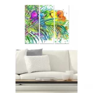 MDF76919847 Multicolor Decorative MDF Painting (3 Pieces)
