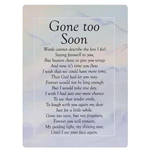Graveside Memorial Cards - Gone Too Soon