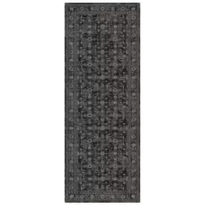 Nuza Washable Runner Charcoal - 60x180cm