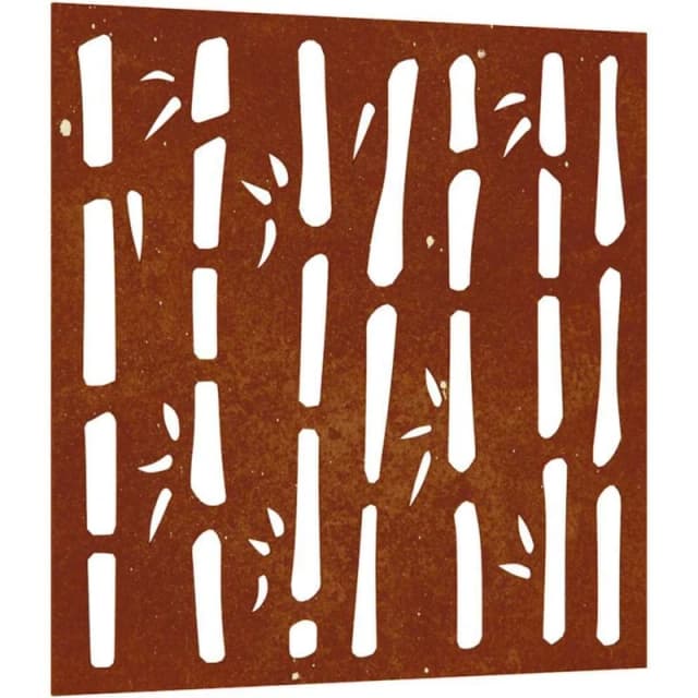 vidaXL Garden Wall Decoration 55x55cm Corten Steel Bamboo Design, Brown 824482