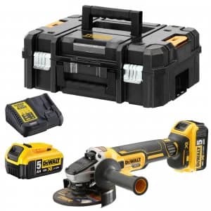 DEWALT DCG405 18v XR Cordless Brushless Angle Grinder 125mm 2 x 5ah Li-ion Charger Case