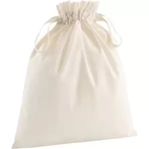 Westford Mill - Soft Organic Cotton Drawcord Bag (Pack of 2) (S) (Natural)