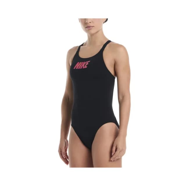 Womens 1 Piece swimsuit Nike Hydrastrong Logo Graphic Noir Female 34