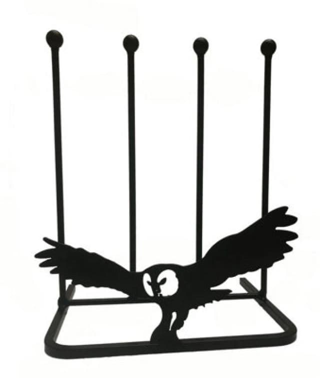 Poppy Forge 2 Pair Boot Rack - Owl - Steel - L29 X W39 X H48cm - Black