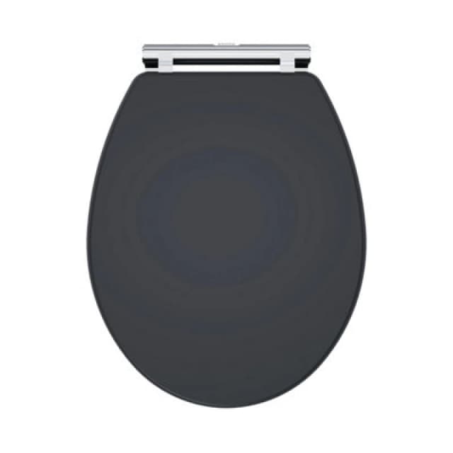 Balterley Traditional Soft Close, Top Fix Wooden Toilet Seat (Suitable for Kinston Balterley Toilets) - Soft Black Grey
