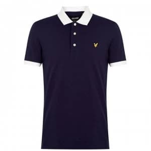 Lyle and Scott Contrast Collar Polo Shirt - Nvy/Wht Z629