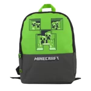 Minecraft Pixel Creeper Backpack (One Size) (Grey/Green)