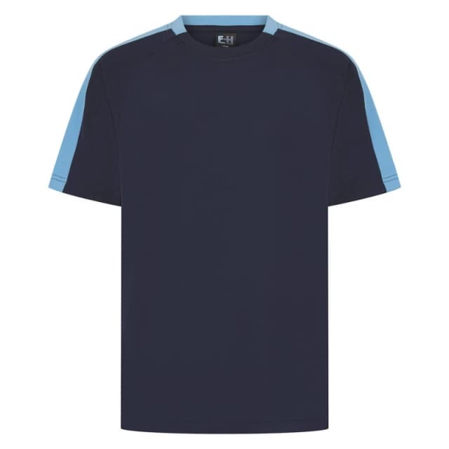 Finden & Hales Mens Plain Colour Block Mid Navy T-Shirt Size: XL Mid Navy Male XL