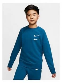 Nike Boys Swoosh Hoodie - Blue