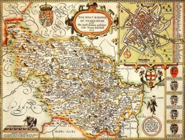 John Speed Historial Map Yorkshire West Riding Historical Map 1000 Piece Jigsaw Puzzle (1610)