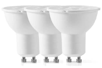 Nedis 4.8W 345 Lumen 2700K Warm White LED Bulb - GU10, 3 Pack