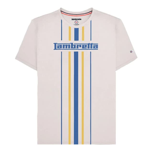 Lambretta Lambretta Men Vertical Stripe T-Shirt in Mid Grey Size: 3X-Large Mid Grey XXXL Male 5063703650366