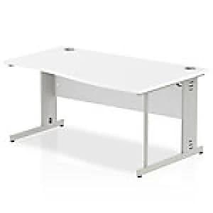Impulse Cable Managed 1600 Right Hand Wave Desk White
